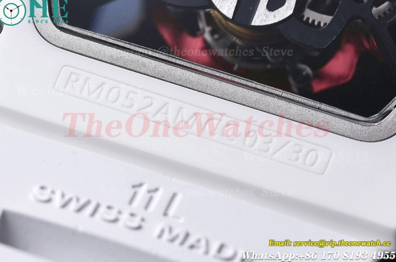 Strap Real YSF RM52-01 On Rubber White Cer RU Tourbillon 0217